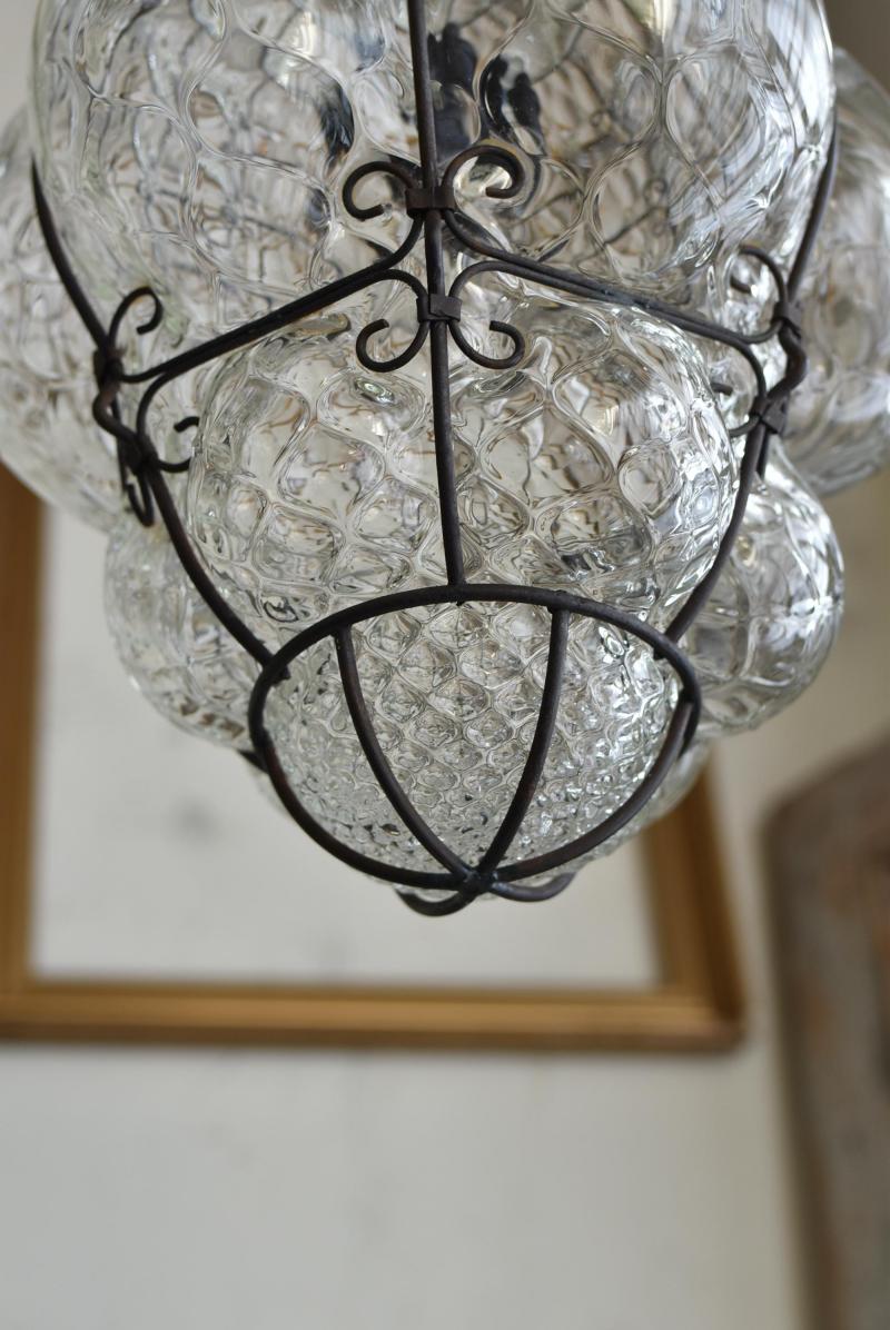 フランスアンティーク照明 ムラーノガラスランプ.17 ペンダントランプ