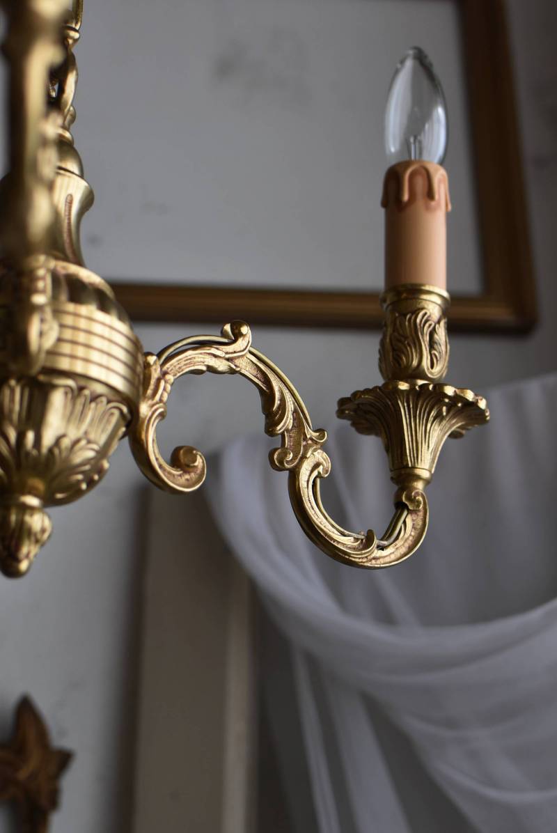 3灯シャンデリア.25 フランスアンティークインテリア 照明 フレンチランプ