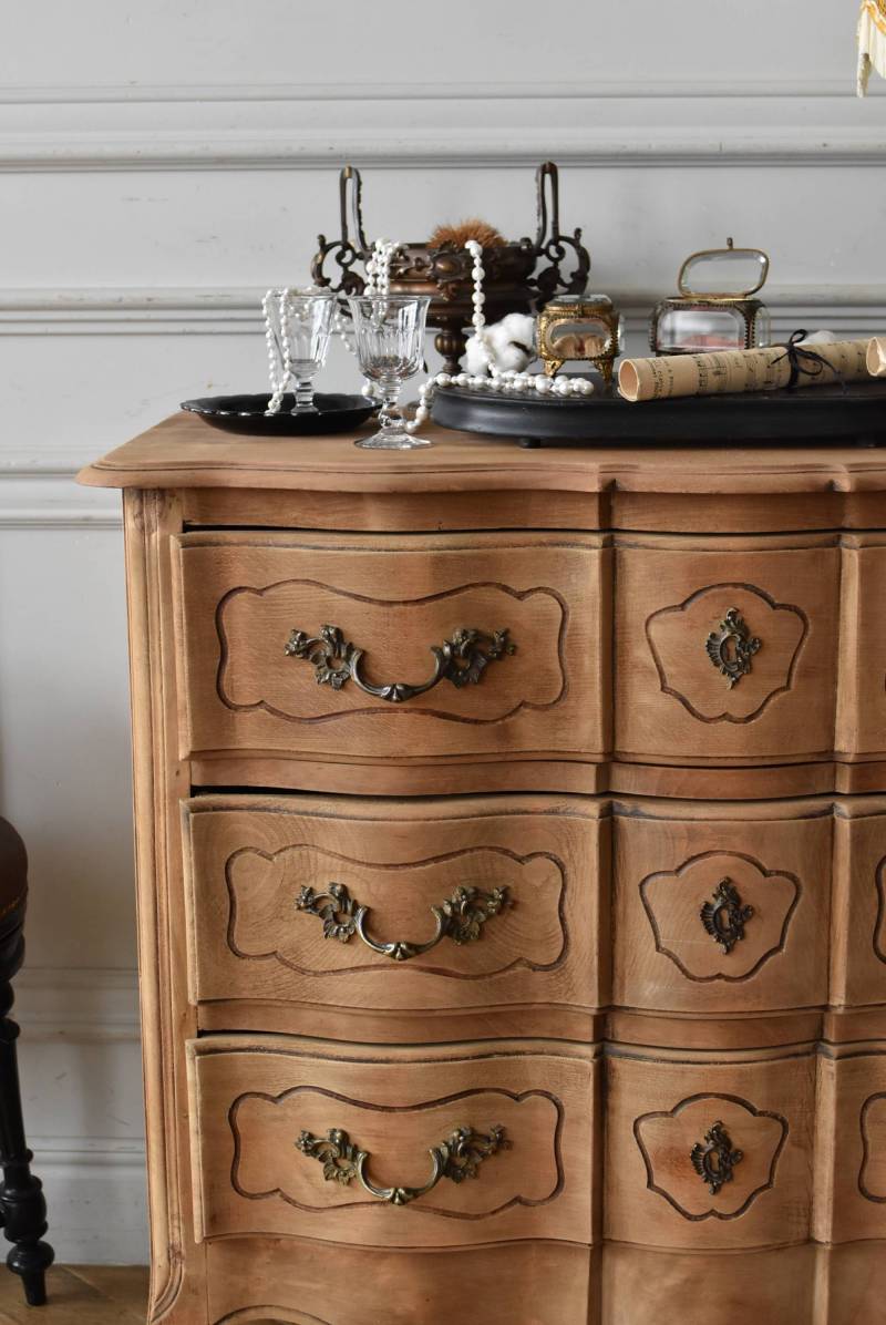 フレンチ3段チェスト.3 フランスアンティーク家具 コンソール 収納棚 猫脚