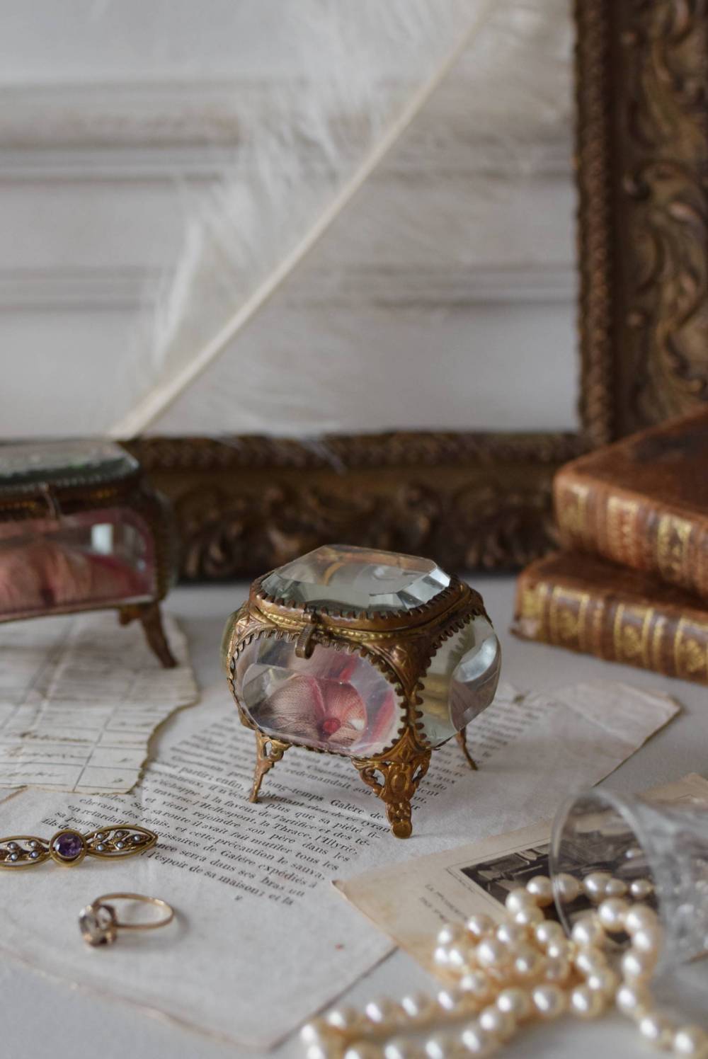 ジュエリーボックス.30 フランスアンティーク雑貨 ガラス ディスプレイ