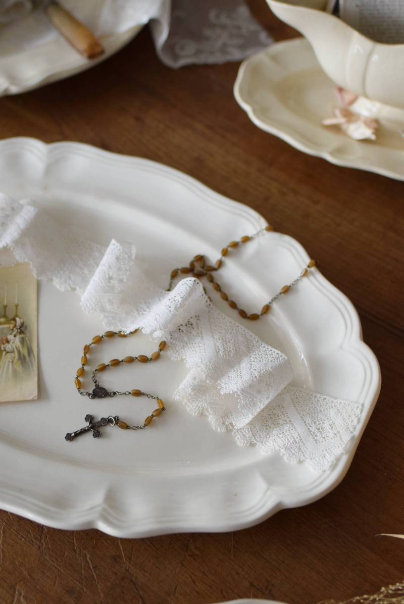 Sarreguemines 花リム オーバルプレート.2 サルグミンヌ