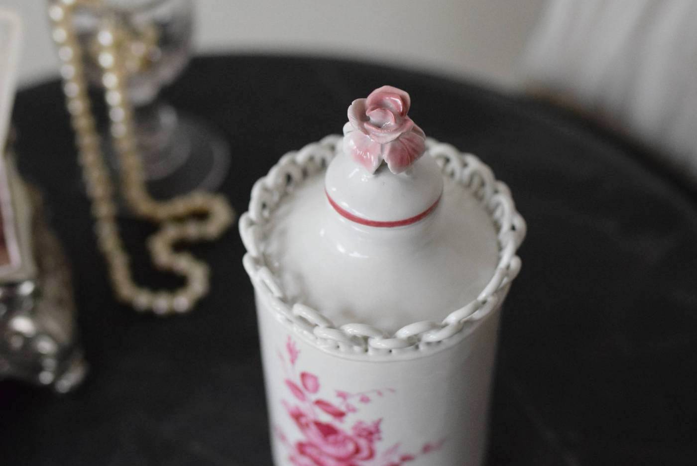 陶器ボトル.flower フランスアンティーク雑貨 香水瓶 フラワーベース