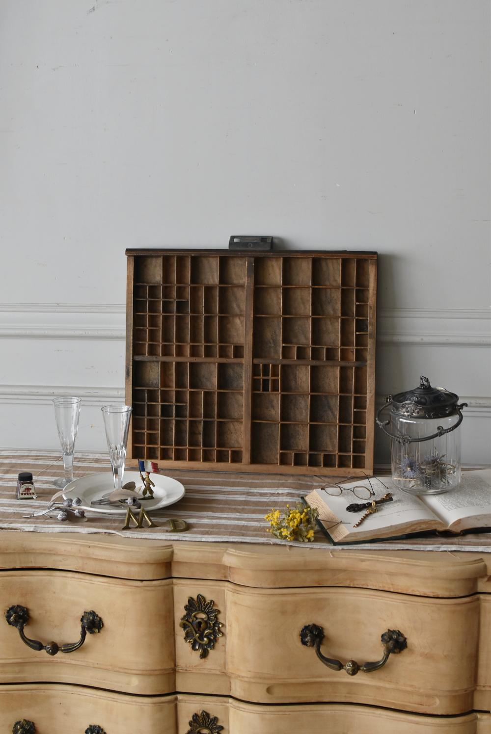 11 ミニチュア プリンタートレイ ビス打ち アンティーク調ウォール