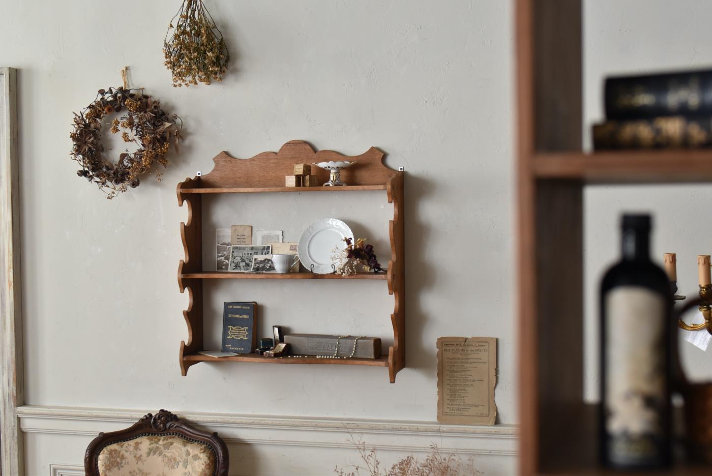 フランスアンティーク家具 3段ウォールシェルフ ウォールデコレーション
