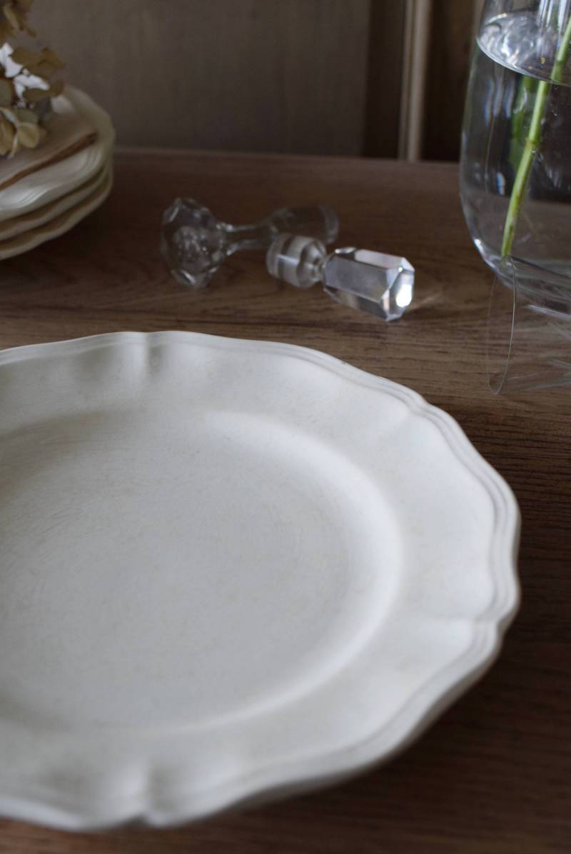 フランスアンティーク雑貨 花リムプレート.7(25㎝) ディゴワン