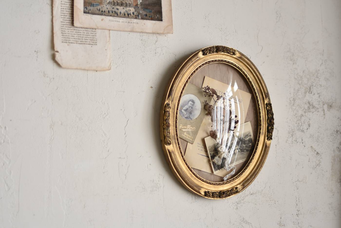 フランスアンティークインテリア ガラスドームフレーム.27 ウォール