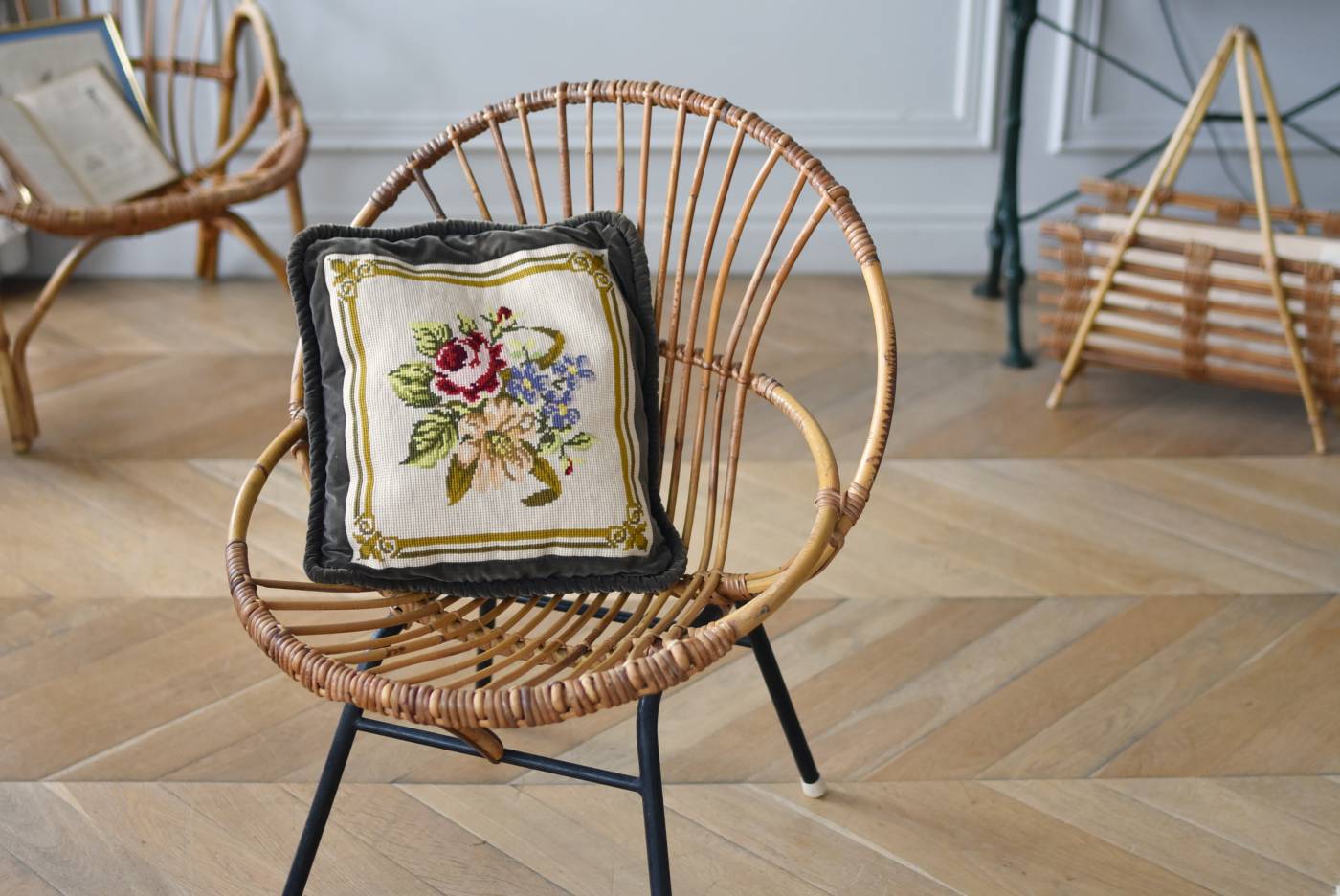 フランスヴィンテージ家具 ラタンチェア.9 ナチュラルインテリア