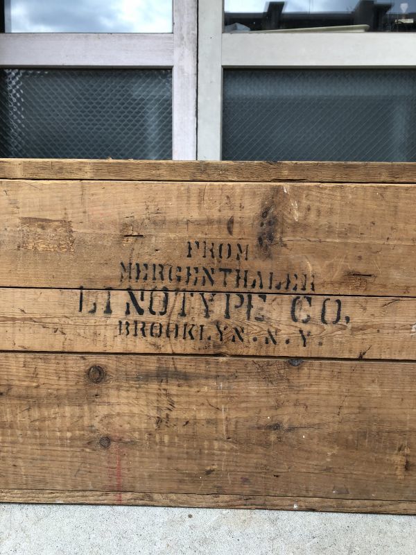 超超大型 ウッドボックス ステンシル シャビーシック 蓋付き 木箱