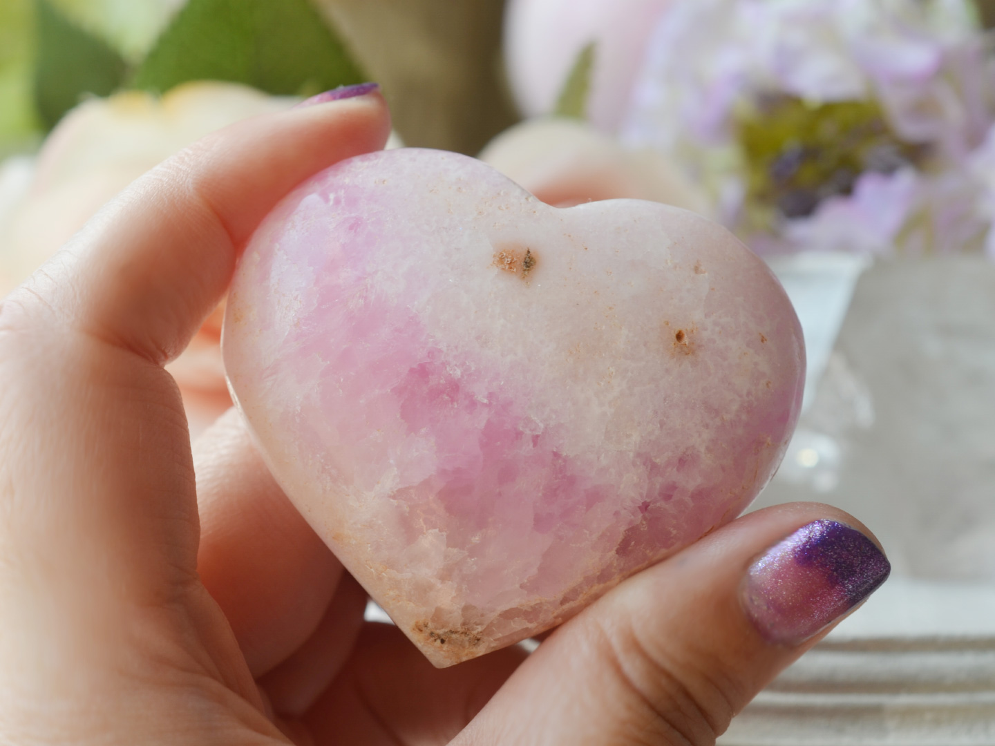 ピンクアラゴナイトハートポリッシュ3| LOTUS for BrIGHT ジュエリー