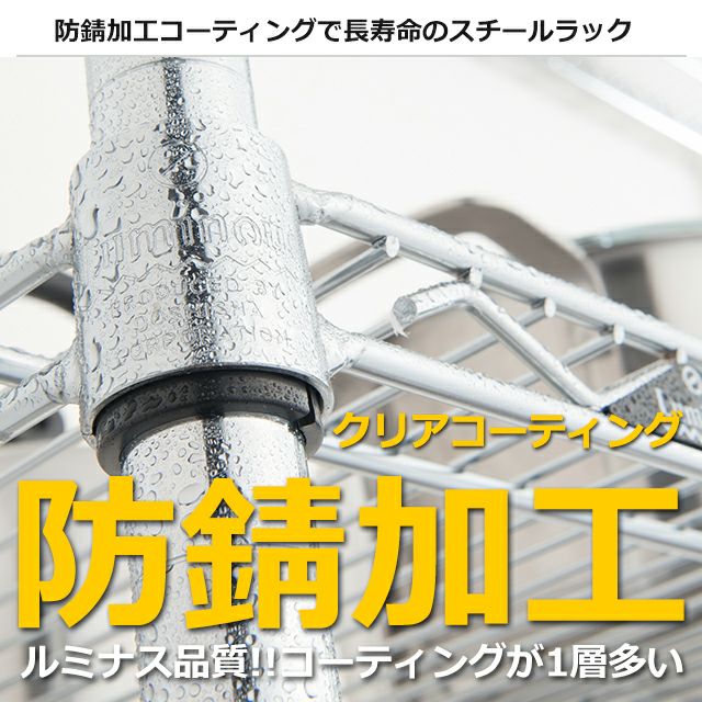 スチールシェルフ 幅89.5×奥行24.5cm ルミナスライト スチールラック