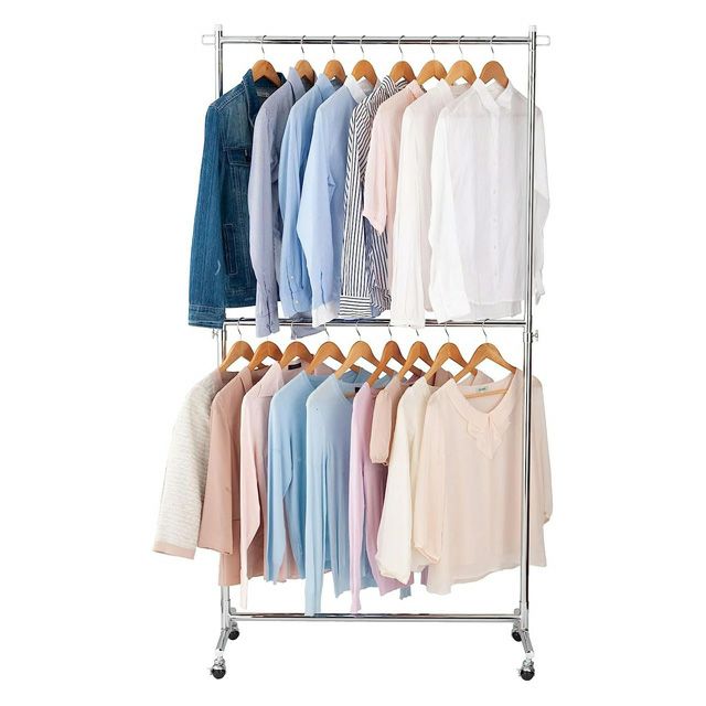 ハンガーラック 幅100cm 2段 高耐荷重 頑丈 幅100.5×奥行42×高さ111