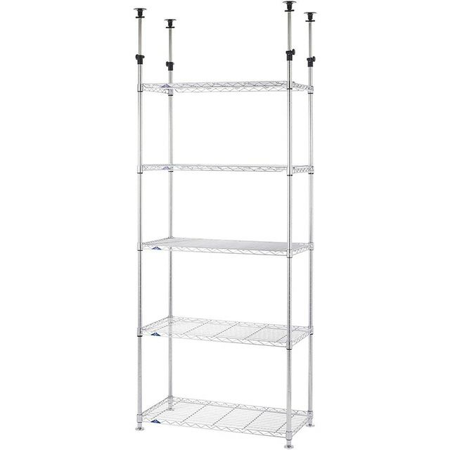 突っ張りラック 幅90cm 5段 ルミナススリム スチールラック テンション