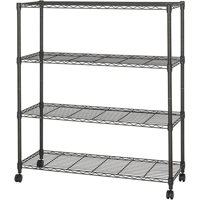 スチールラック 幅110cm 4段 ルミナスノワール 幅111×奥行41×高さ125.5