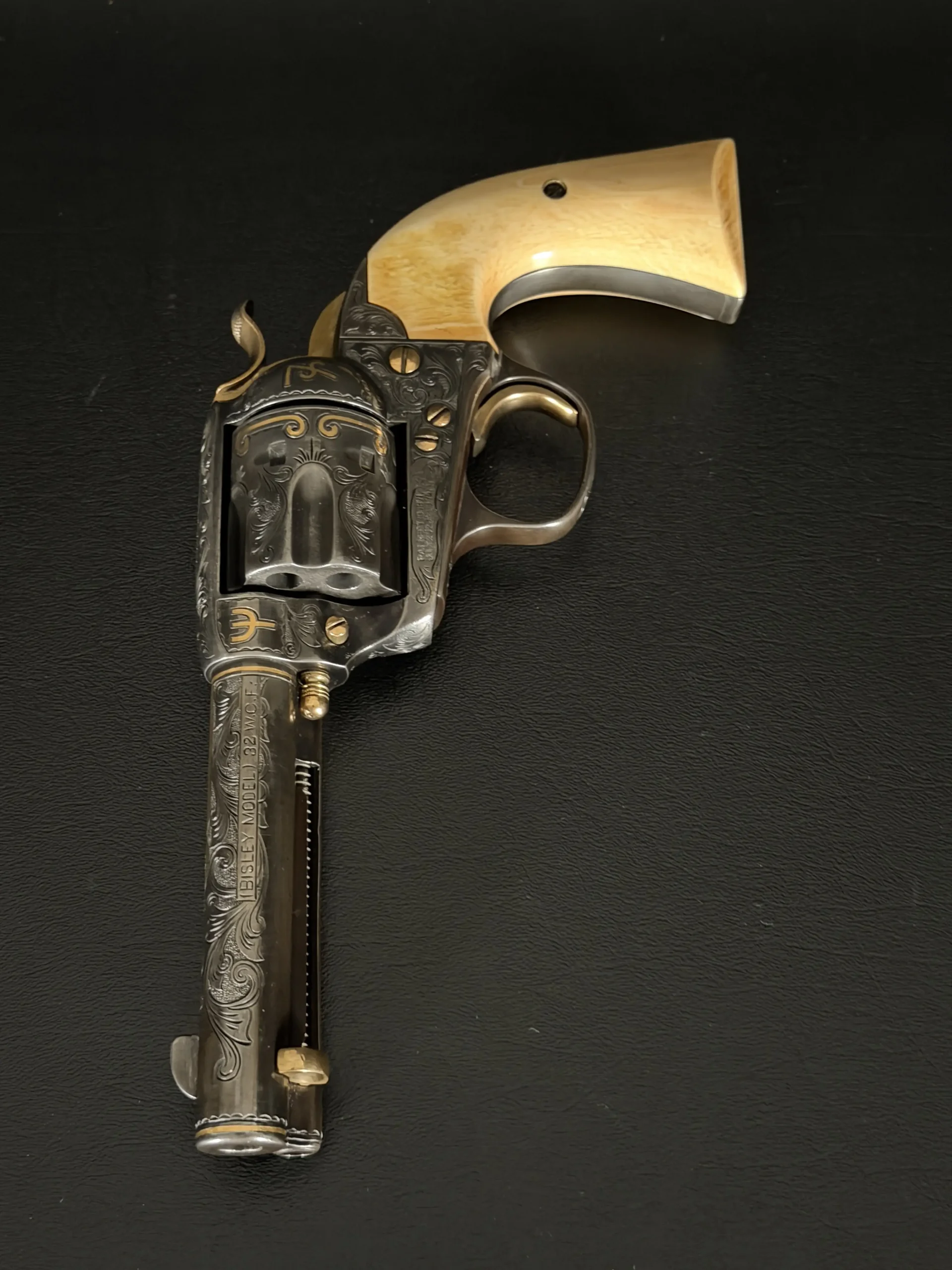 Colt SAA Bisley 32 WCF | Engraved Gold Inlay Cattle Brand
