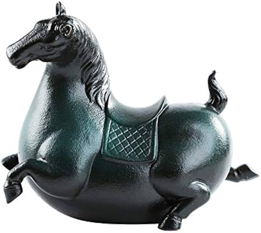 Amazon.co.jp: tonntyann 干支 午 馬の置物 陶器製 車 家 玄関 装飾