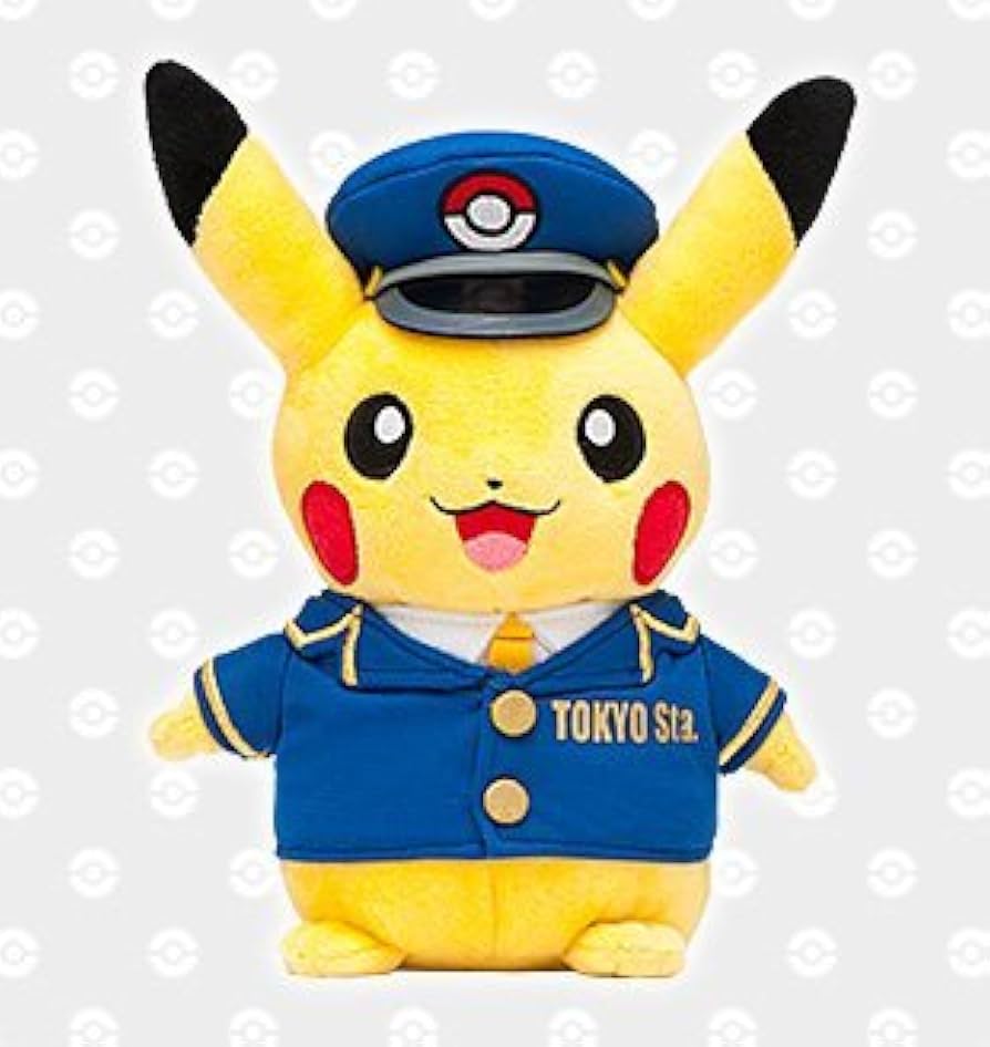 Amazon.co.jp: ぬいぐるみ 駅長ピカチュウ ポケモンストア東京駅店