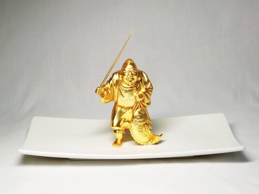 Amazon｜好運 金色 恵比寿 像 (寿台座 & 化粧箱 付) 24K 純金メッキ