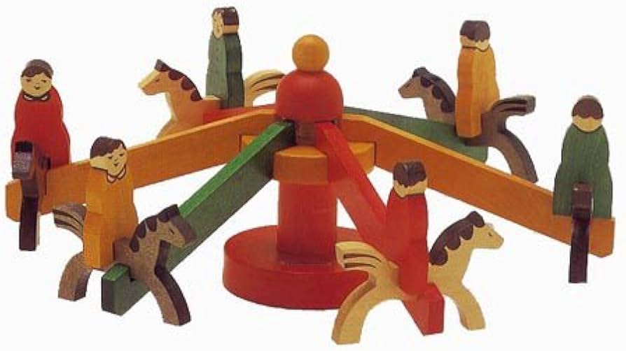 Amazon | Albisbrunn/アルビスブラン社 メリーゴーランド(大) | 積み木