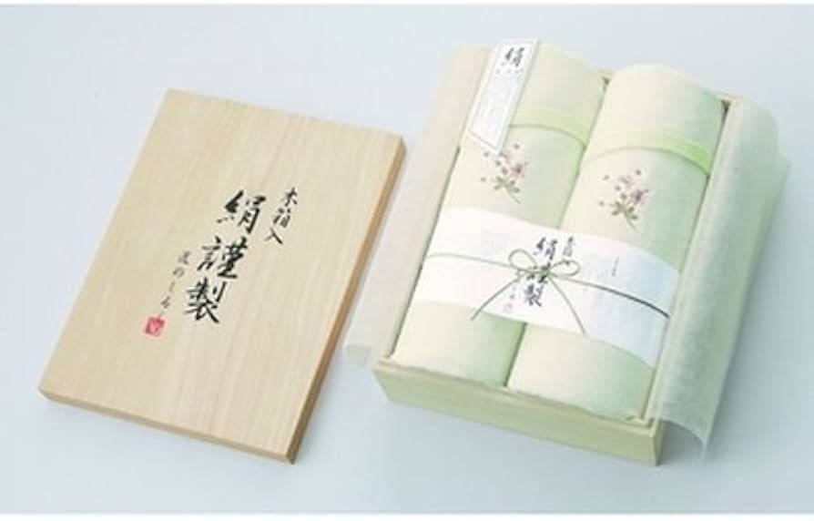 Amazon｜絹謹製 匠のしるし シルク混綿毛布2枚セット (木箱入) SK20022