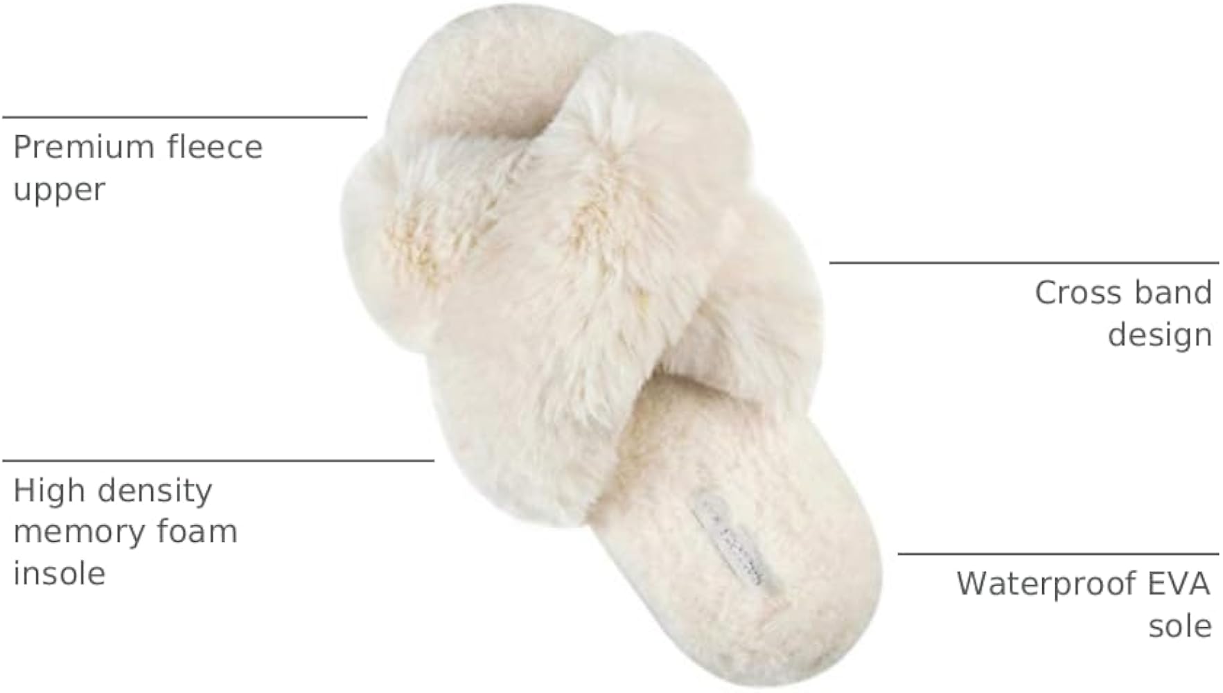 Amazon.com | HALLUCI Women's Cross Band Soft Plush Fleece House