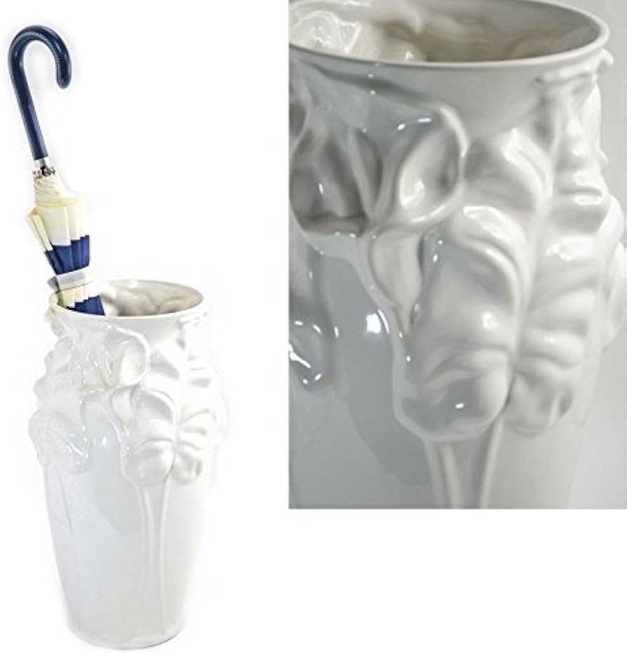 Amazon｜ポルトガル製 陶器 傘立て フラワーカラー ホワイト 白