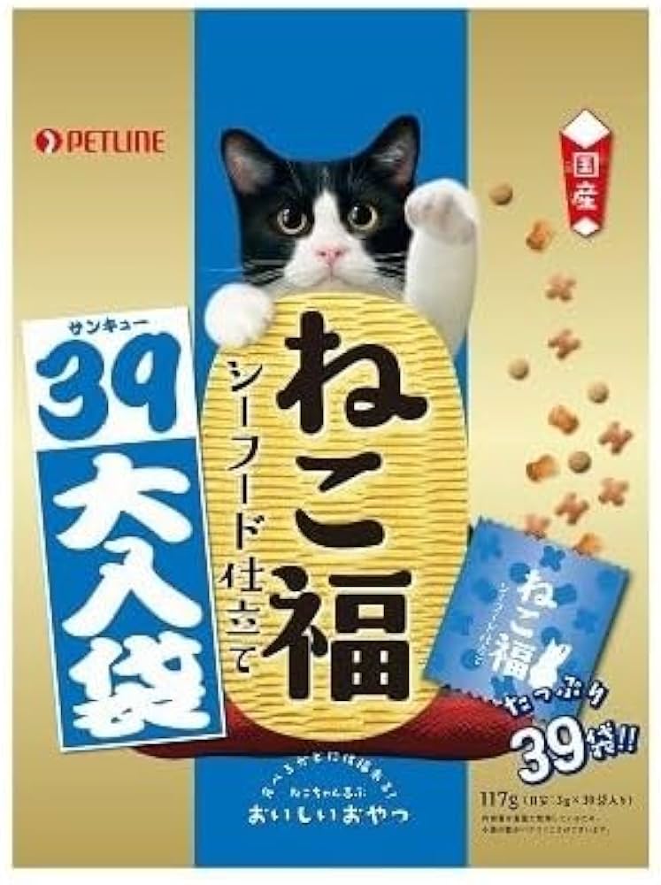 Amazon.co.jp: ねこ福 39大入り袋 シーフード仕立て 117g(3g×39袋