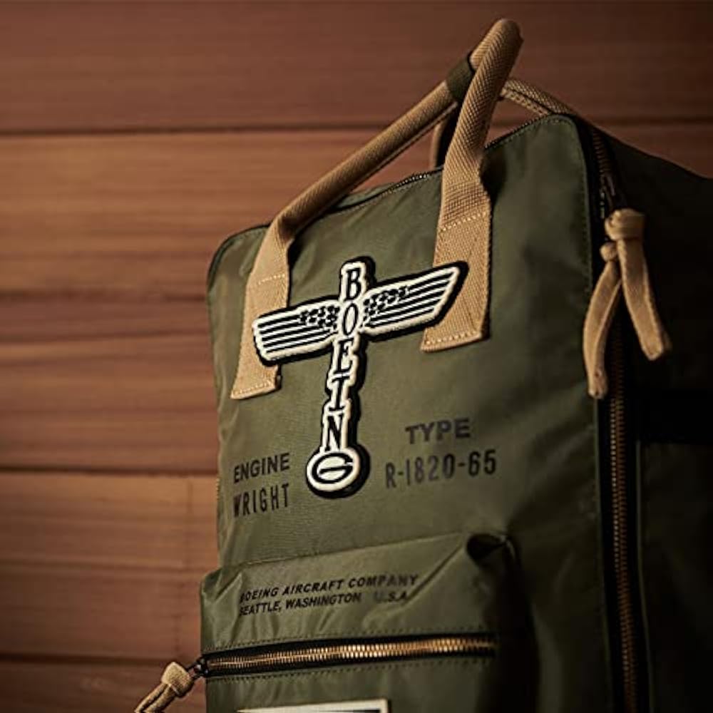 Amazon.co.jp: ボーイングヴィンテージロゴバックパックアーミー