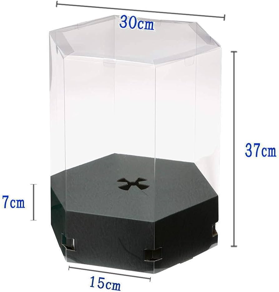 Amazon.co.jp: 日本製 六角形 クリアケース 台紙付 1個 高さ37×奥行26