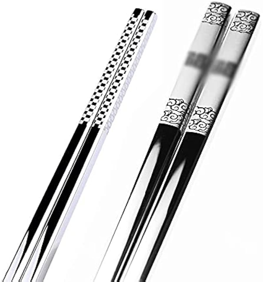 Amazon｜Wpengpekz はし, 寿司の箸のための1対、ステンレス鋼の反射箸