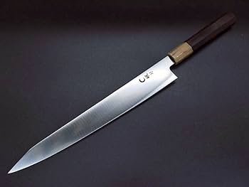 Amazon | プロ仕様 魄刃 Hakuba 剣型筋引き包丁 黒檀白水牛八角柄9寸