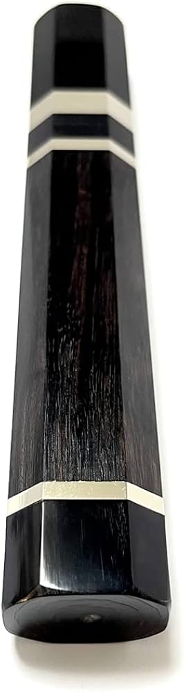 Amazon | 柳刃尺 柳刃300 手作り包丁柄 三段銀巻 両端牛角 黒檀 唐木