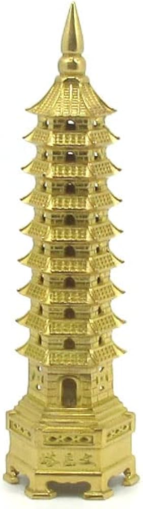 Amazon.co.jp: 風水 文昌塔 銅製 置物 九層 試験合格 立身出世 縁起物