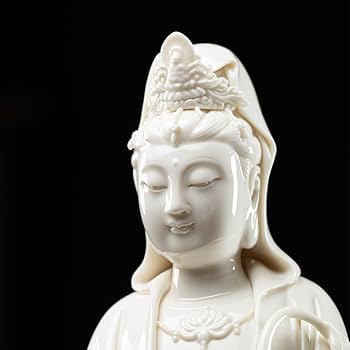 Amazon.co.jp: KIMGHDS 陶器 滴る水 観音菩薩 仏像 装飾 白磁 観音菩薩