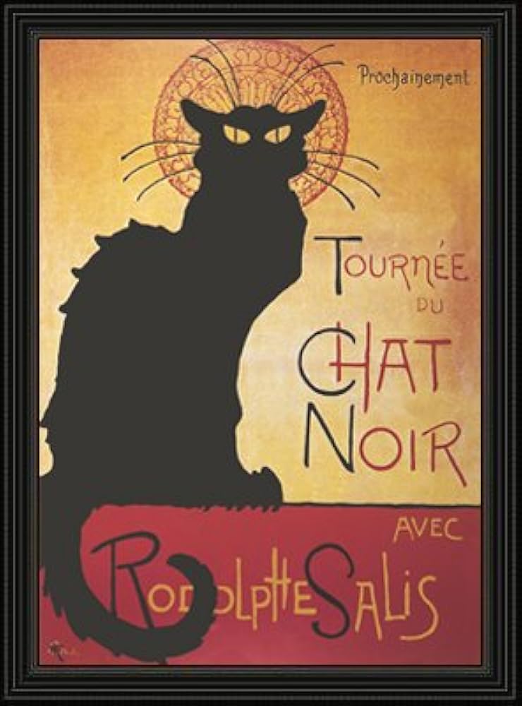 Amazon.com: Black Framed Steinlen - Tournee Du Chat Noir Black Cat