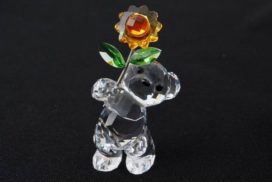 Amazon.co.jp: スワロフスキークリスベアクマひまわりクリスタル置物