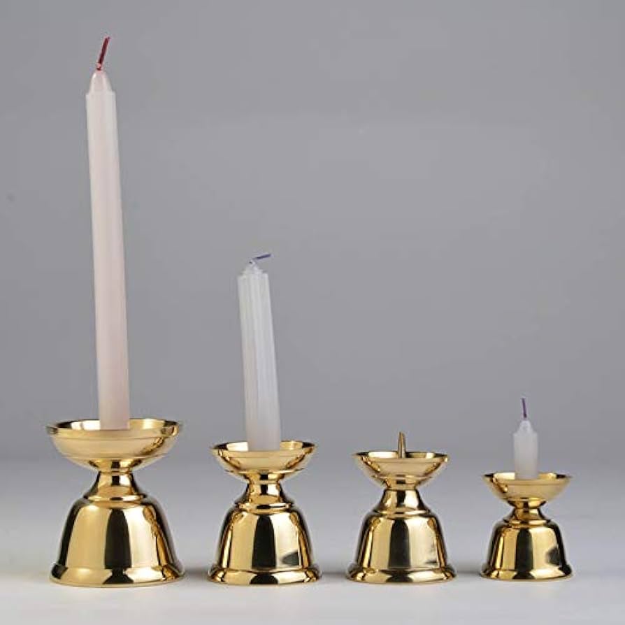 Amazon | ハセガワ仏壇 ロウソク立て (大) 真鍮製磨き仕上 40mm