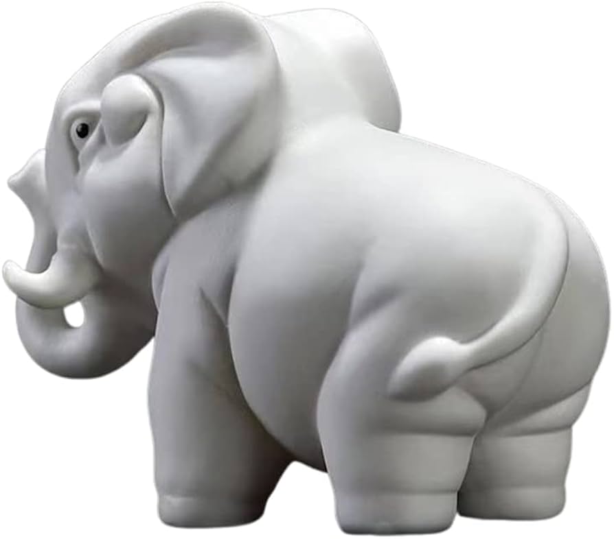 Amazon.co.jp: はくしょう 白象 置物 オブジェ 動物 インテリア 磁器製