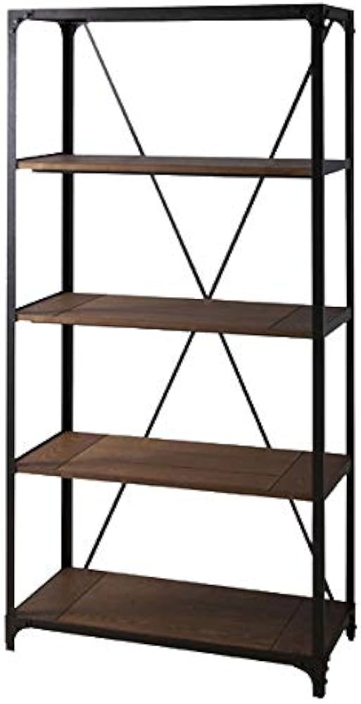 Amazon｜ビンテージラック 4段 木製 アイアンラック アンティーク調