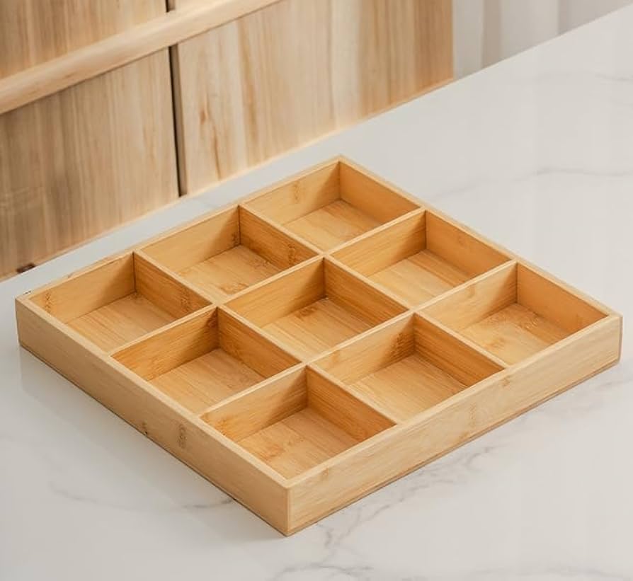 Amazon｜Drvruro トレイ 木製仕切り盆 滑り止め 北欧 トレイ 木製