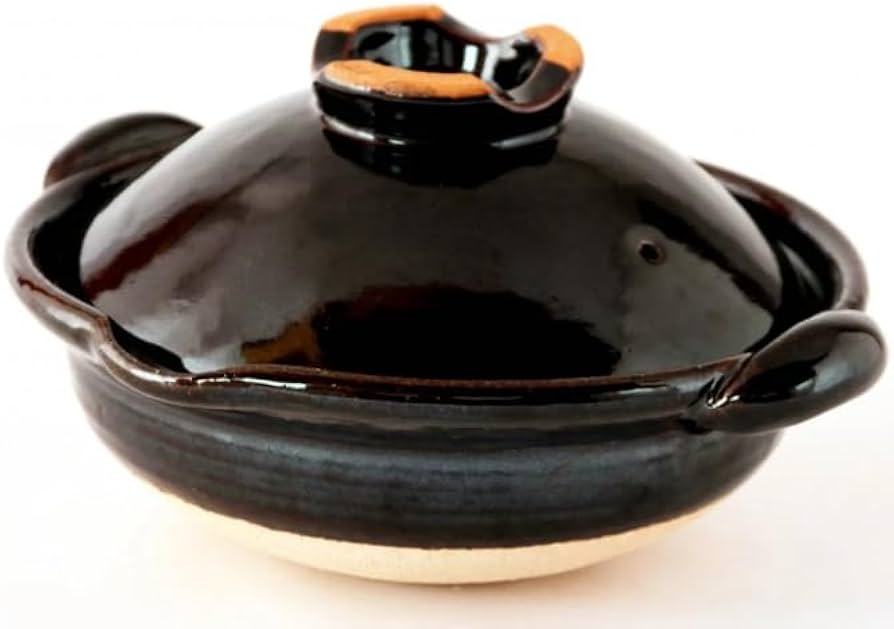 Amazon | 土楽窯 口付黒鍋7寸 【土鍋 土楽窯 伊賀焼】 | 伊賀焼 | 土鍋