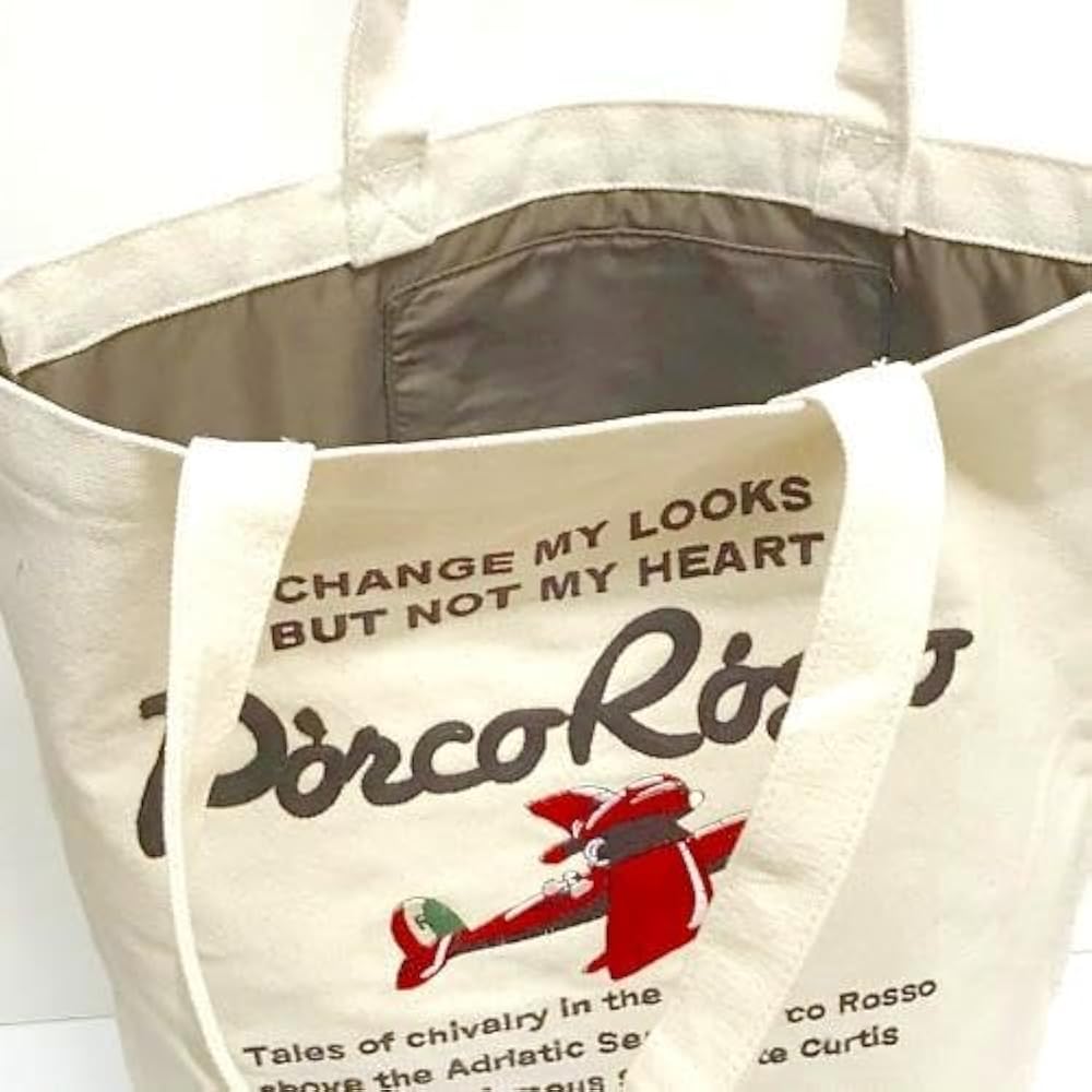 Amazon | 紅の豚 縦型刺繍帆布トートバッグ サボイア S-21 | エコ