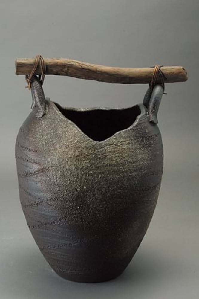 陶器】縄文土器のような模様の傘立て 2024 陶器】縄文土器のような模様