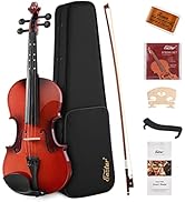 Amazon | Eastarバイオリン 4/4 単板 ソリッド 弓2本 初心者にも上級の