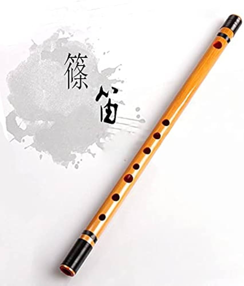 Amazon | 竹製篠笛 7穴 八本調子 伝統的な楽器 竹笛横笛(赤紐巻き