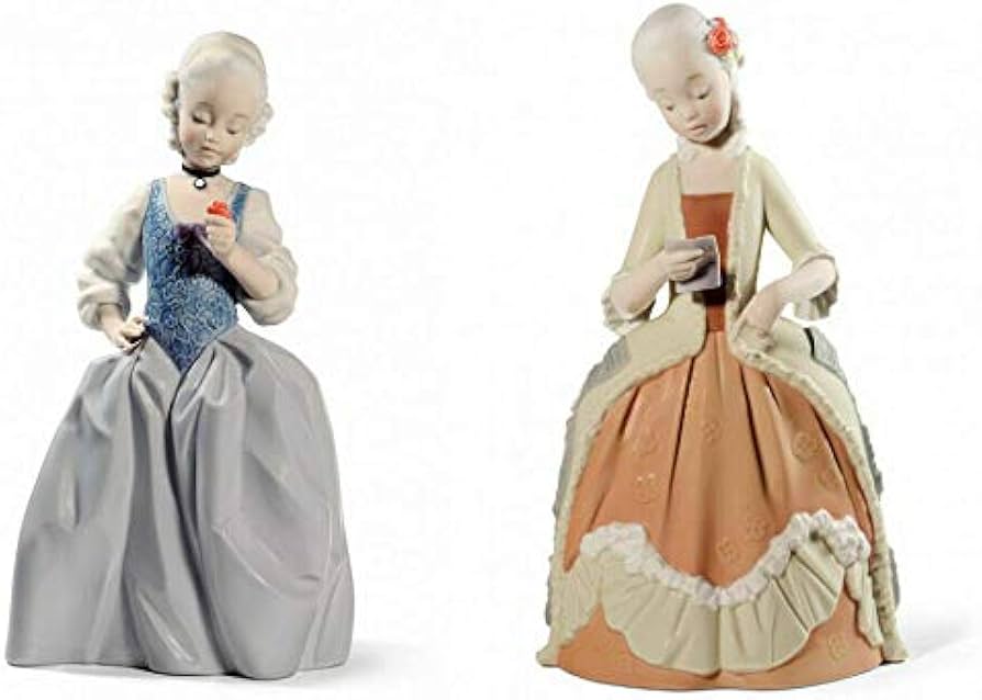 Amazon.com: Nao by Lladro Set of 2 Rococo Girl with Letter