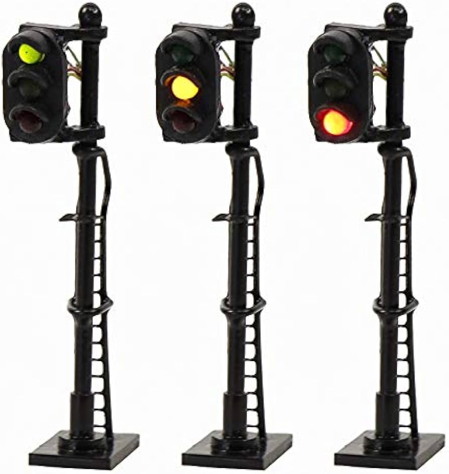 Amazon | 情景コレクション 交通 信号ライト 三灯式信号機 黒い金属