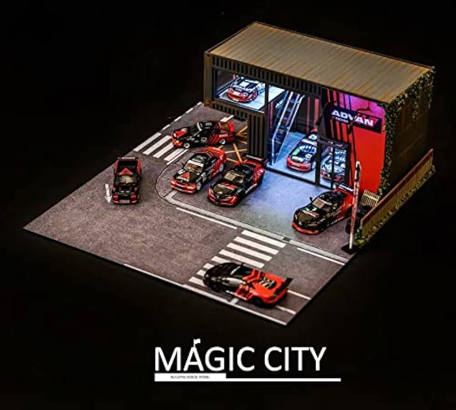 Amazon | 1/64 光る ジオラマ MAGIC CITY アドバン ガレージ advan