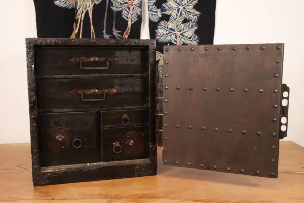 Amazon.co.jp: BE228時代物船箪笥舟箪笥鉄金具装飾船金庫小箪笥時代