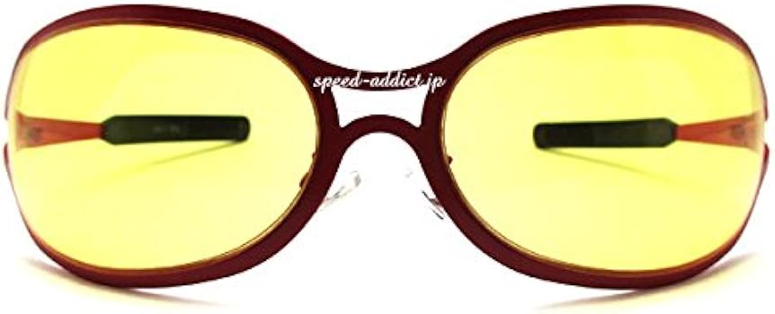 Amazon.co.jp: hideサングラス 艶消し赤×黄/カラーレンズイエロー