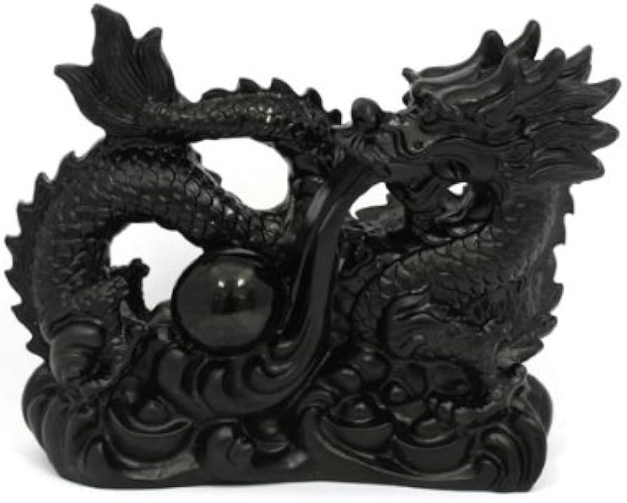 Amazon.co.jp: 【石流通センター】【彫刻置物】龍 オブシディアン